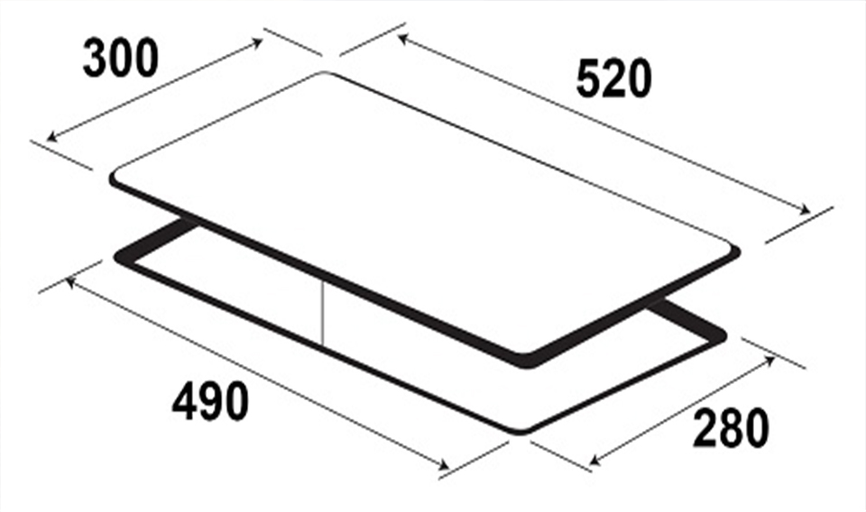 kích thước của bếp từ KAFF KF-SM200II